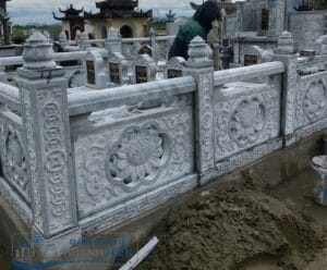 Mẫu hàng rào lan can đá hình hoa sen