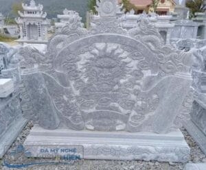Bình phong đá chạm rồng tinh xảo