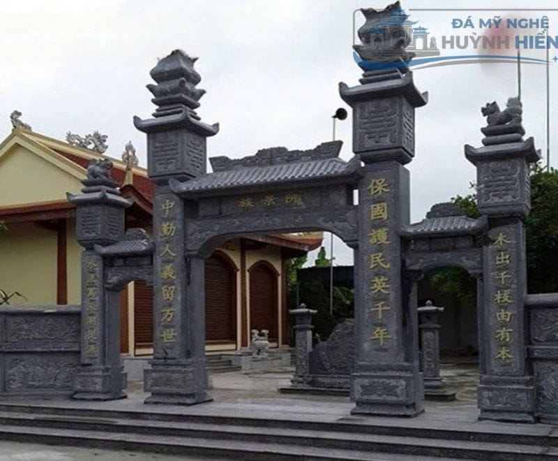 Cổng đá đẹp nguyên khối chạm khắc tinh xảo