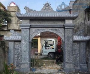 Cổng đá nhà thờ họ bằng đá tự nhiên đẹp