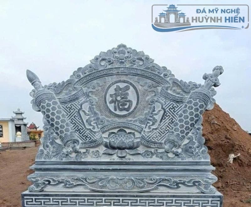 Cuốn thư đá chữ Phúc kích thước chuẩn phong thủy