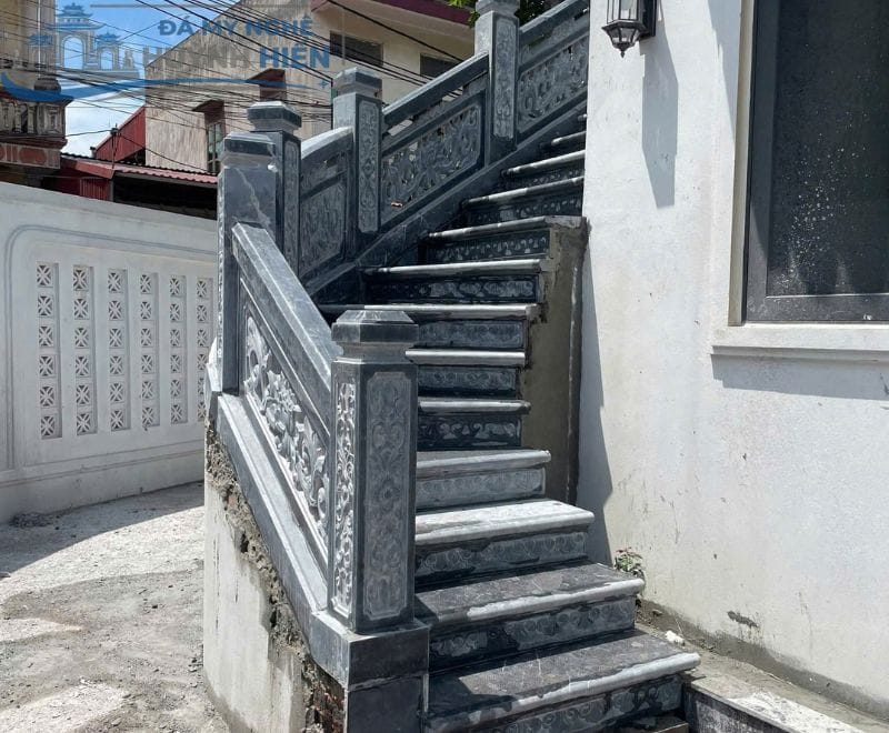Lan can đá hoa sen đẹp cho công trình kiến trúc