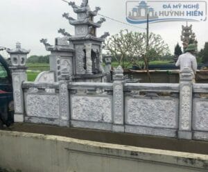 mẫu lan can đá trắng nguyên khối sang trọng