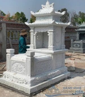 Mộ đá cẩm thạch trắng nguyên khối