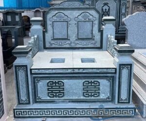 Mộ đá đôi gia đình đẹp thiết kế theo yêu cầu