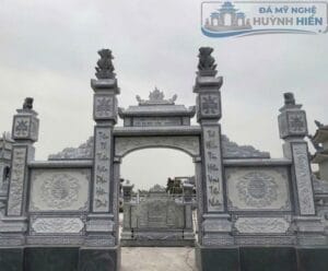 Cổng đá khuôn viên nghĩa trang gia đình đẹp