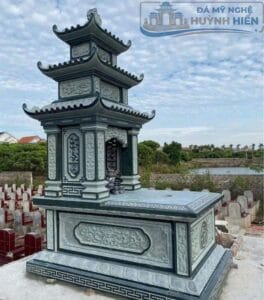 mẫu mộ đá 3 mái nguyên khối đẹp