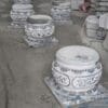 Mẫu chân cột đá tròn hoa văn đẹp