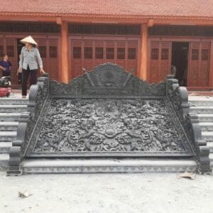 chiếu rồng đá nguyên khối Cửu Long tranh châu
