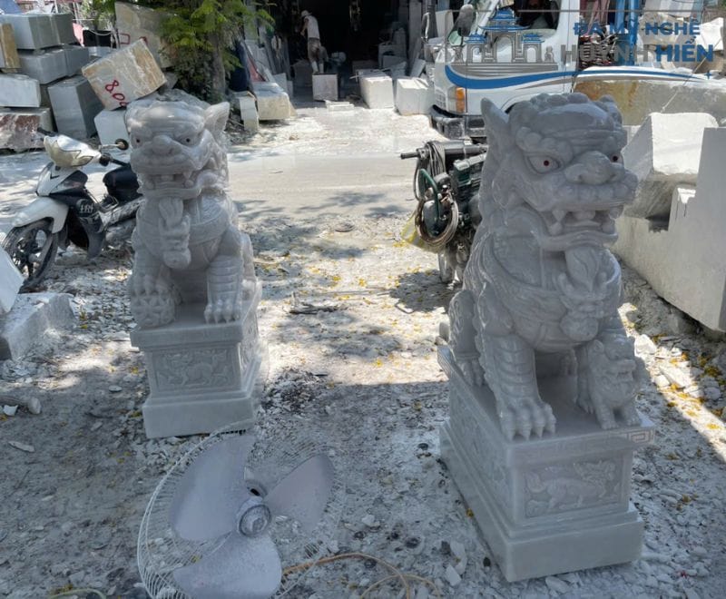 Con nghê đá đặt nhà thờ họ chuẩn phong thủy