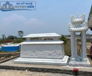 Mẫu mộ đá cẩm thạch trắng hiện đại được ưa chuộng
