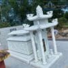 Mộ đá trắng nguyên khối cao cấp cho khu nghĩa trang
